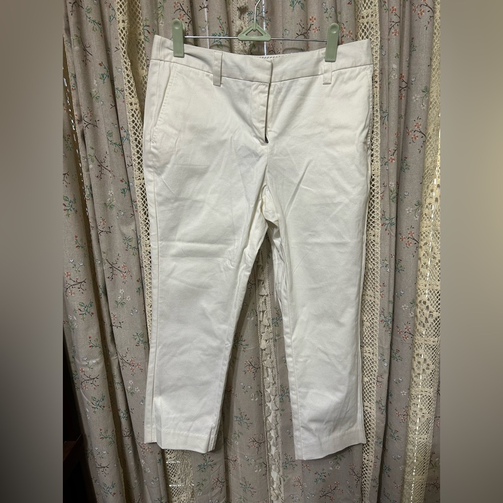 Lands’ End Mid-rise Straight Leg White Pants Size‎ 4 Petite NWT